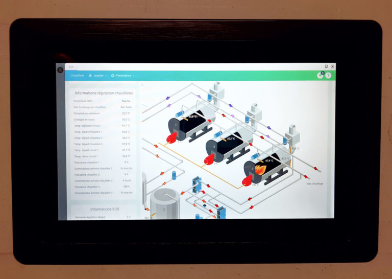Ecran tactile de la GTC chaufferie par Builti